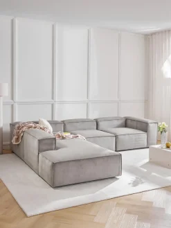 Sofá rinconera modular grande de pana Lennon