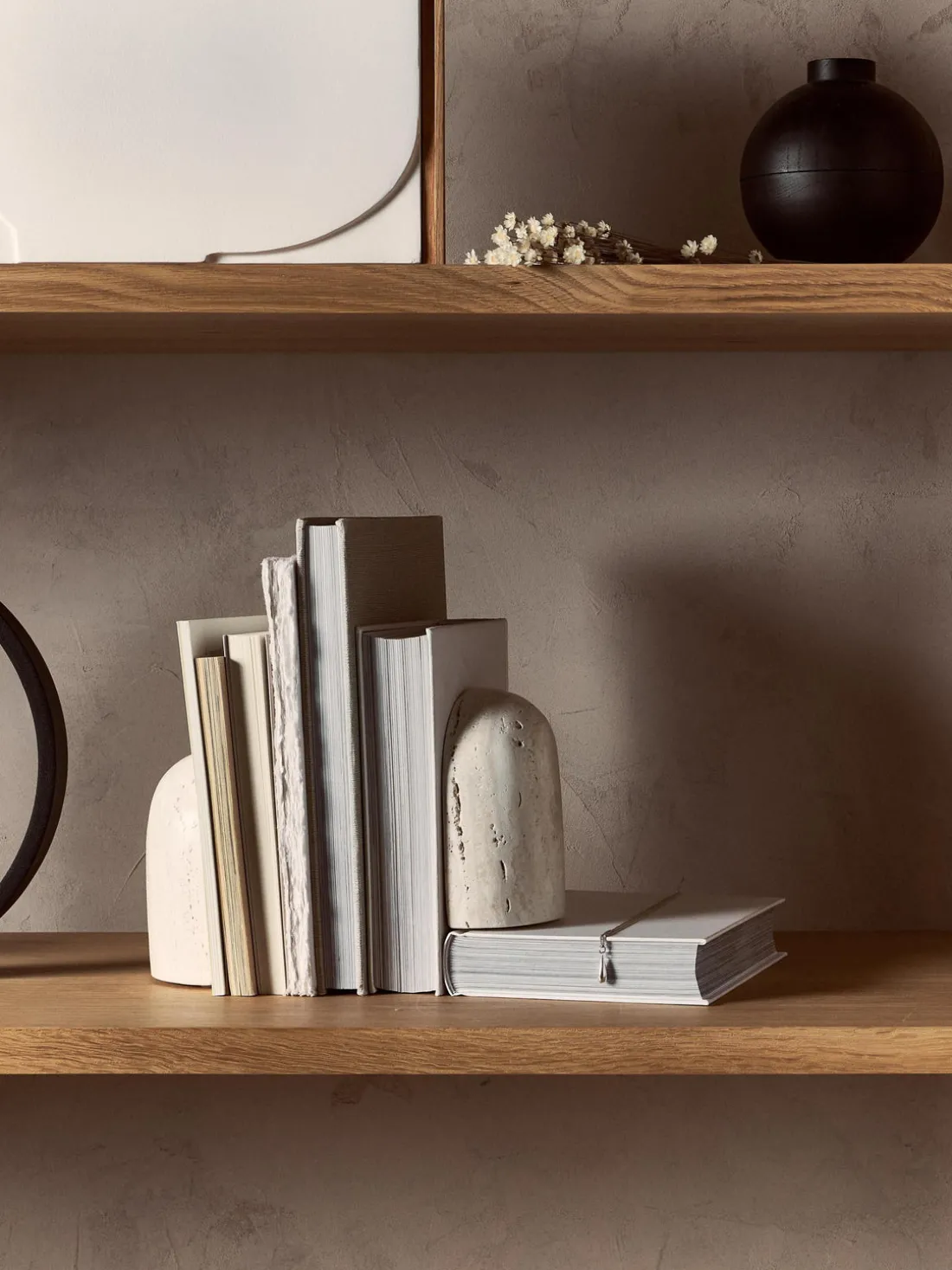 Sujetalibros de travertino Sava, 2 uds.