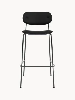 Taburete alto de cuero con estructura de metal Co