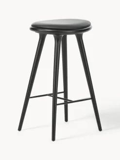 Taburete alto de madera de haya y cuero High Stool