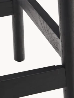 Taburete alto de madera de roble con asiento trenzado Yalia