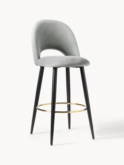 Taburete alto de terciopelo Rachel