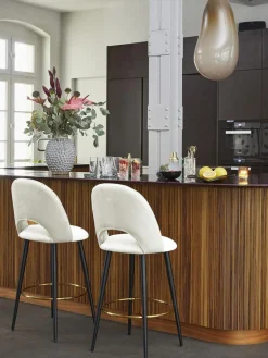 Taburete alto de terciopelo Rachel