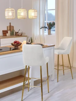 Taburete alto de terciopelo Ava