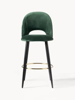 Taburete alto de terciopelo Rachel