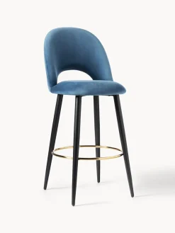 Taburete alto de terciopelo Rachel