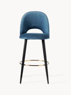 Taburete alto de terciopelo Rachel