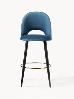 Taburete alto de terciopelo Rachel