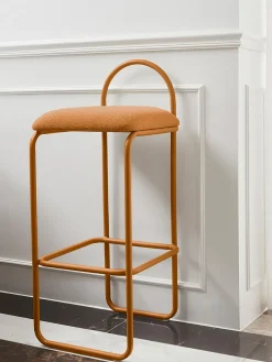 Taburete alto en tejido bouclé Angui