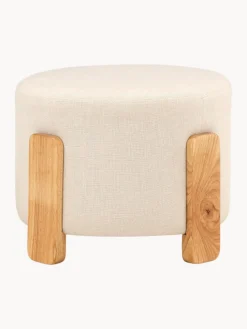 Taburete de lino con patas de madera Coffey