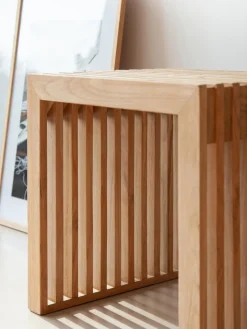 Taburete de madera de bambú Rib