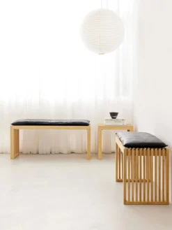 Taburete de madera de bambú Rib