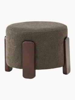 Taburete de tejido bouclé con patas de madera Coffey
