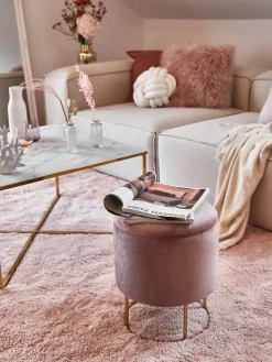 Taburete de terciopelo con espacio de almacenamiento Polina