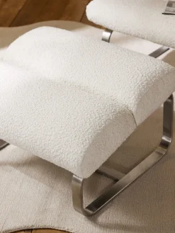 Taburete en tejido bouclé Pavlos