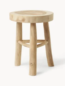 Taburete redondo de madera de mungur Beachside
