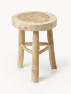 Taburete redondo de madera de mungur Beachside