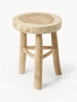 Taburete redondo de madera de mungur Beachside