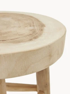 Taburete redondo de madera de mungur Beachside