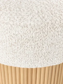 Taburete tapizado en borreguillo bouclé con espacio de almacenamiento Nala