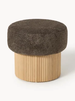 Taburete tapizado en borreguillo bouclé con espacio de almacenamiento Nala