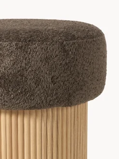 Taburete tapizado en borreguillo bouclé con espacio de almacenamiento Nala