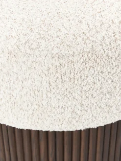 Taburete tapizado en tejido borreguillo bouclé con espacio de almacenamiento Nala