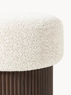 Taburete tapizado en tejido borreguillo bouclé con espacio de almacenamiento Nala