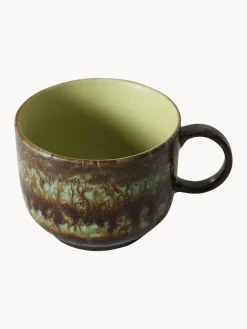 Taza artesanal con esmalte reactivo 70's