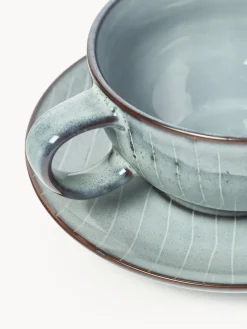 Taza artesanal con platillo Nordic Sea