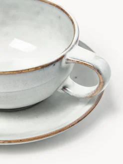 Taza artesanal con platito Nordic Sand