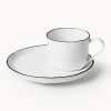 Taza de café espresso con platito artesanal de porcelana Salt