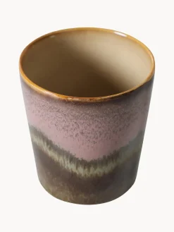 Taza pintada a mano con esmalte reactivo 70's