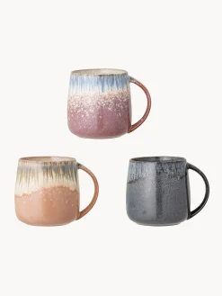Tazas artesanales con esmalte reactivo Cloe, 3 uds.