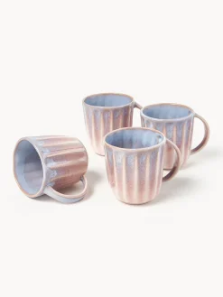 Tazas artesanales con esmalte reactivo Vinci, 4 uds.