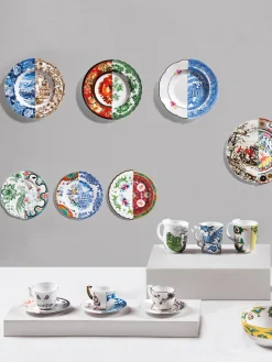 Tazas artesanales con platitos Hybrid, 2 uds.