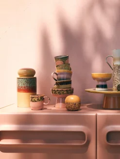 Tazas artesanales 70's, 4 uds.