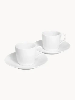 Tazas con platitos de porcelana artesanales Cosmopolitan, 2 uds.