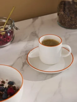 Tazas con platitos de porcelana Facile, 2 uds.