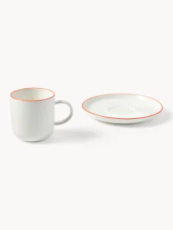 Tazas con platitos de porcelana Facile, 2 uds.