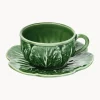 Tazas con platitos pintadas a mano Cabbage, 4 uds.
