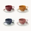 Tazas de café artesanales con platitos Mystic, 4 uds.