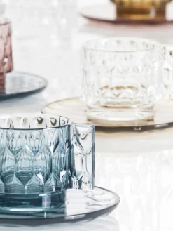 Tazas de café con platitos con relieves Jellies, 4 uds.