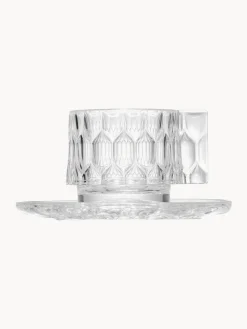 Tazas de café con platitos con relieves Jellies, 4 uds.