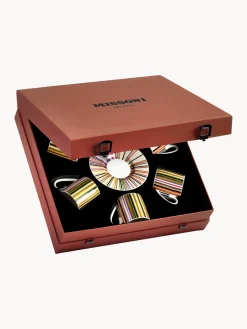 Tazas de café con platitos Fine Bone China Jenkins, 6 uds.