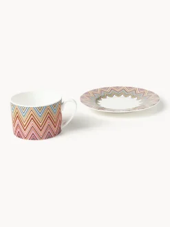 Tazas de café con platitos de porcelana Fine Bone China Jarris, 2 uds.
