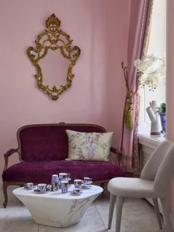 Tazas de café espresso artesanales con platitos Aunty, 4 uds.