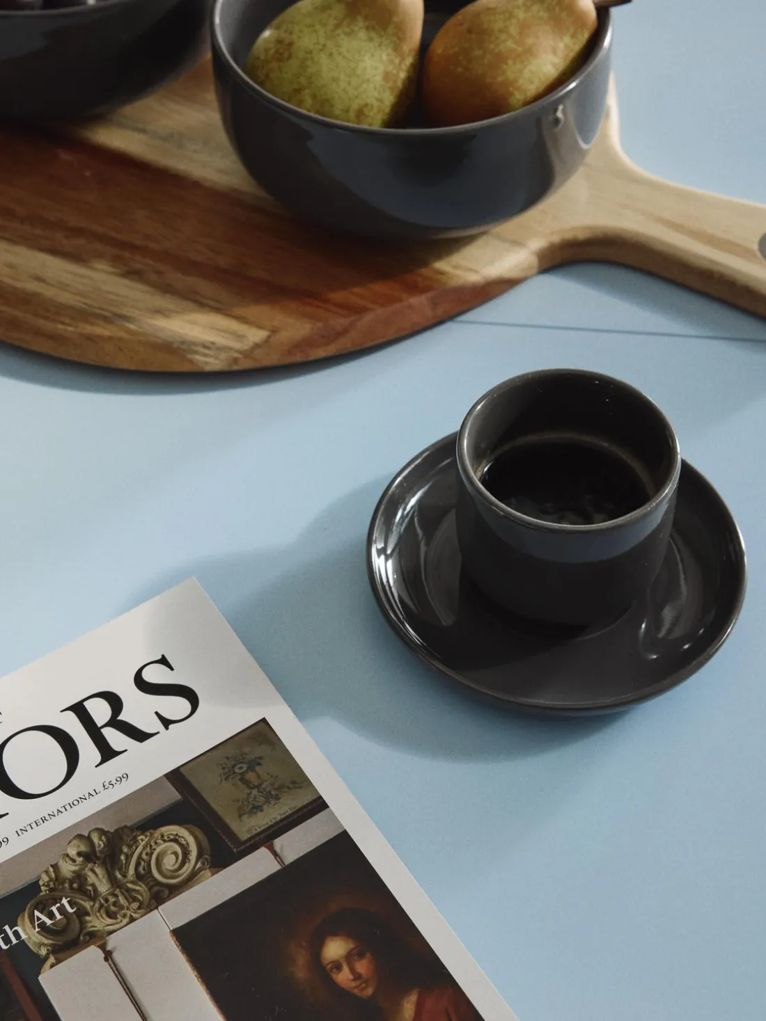 Tazas de café espresso de porcelana con platitos Nessa, 4 uds.