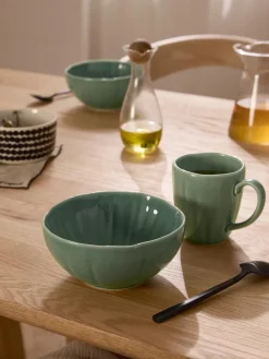 Tazas de porcelana con relieves Sali, 4 uds.