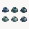Tazas espresso con platitos Baita Acqua, 6 uds.